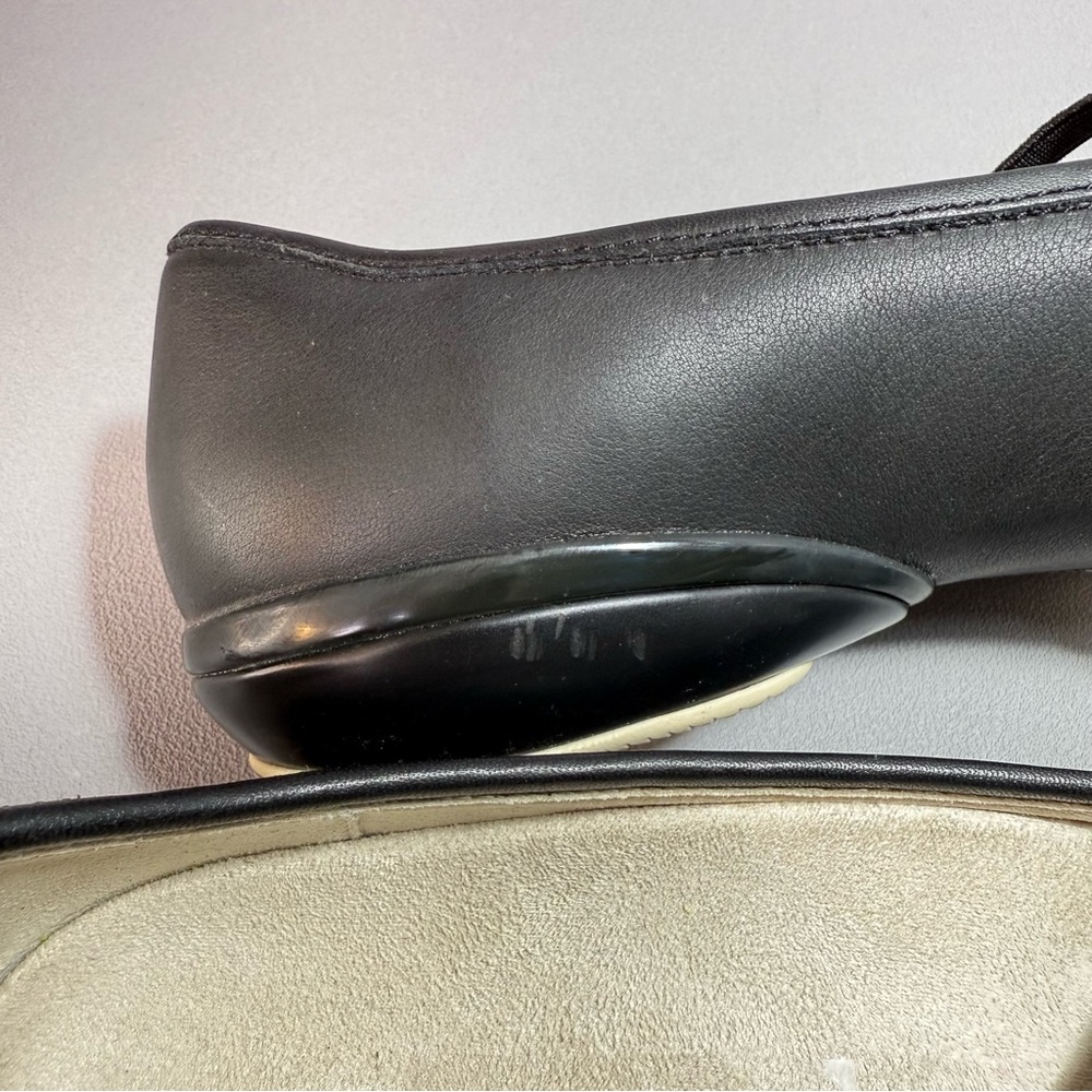 KURU Bella Black Leather Elastic Strap Mary Jane Ballet Flats - Picture 10 of 12